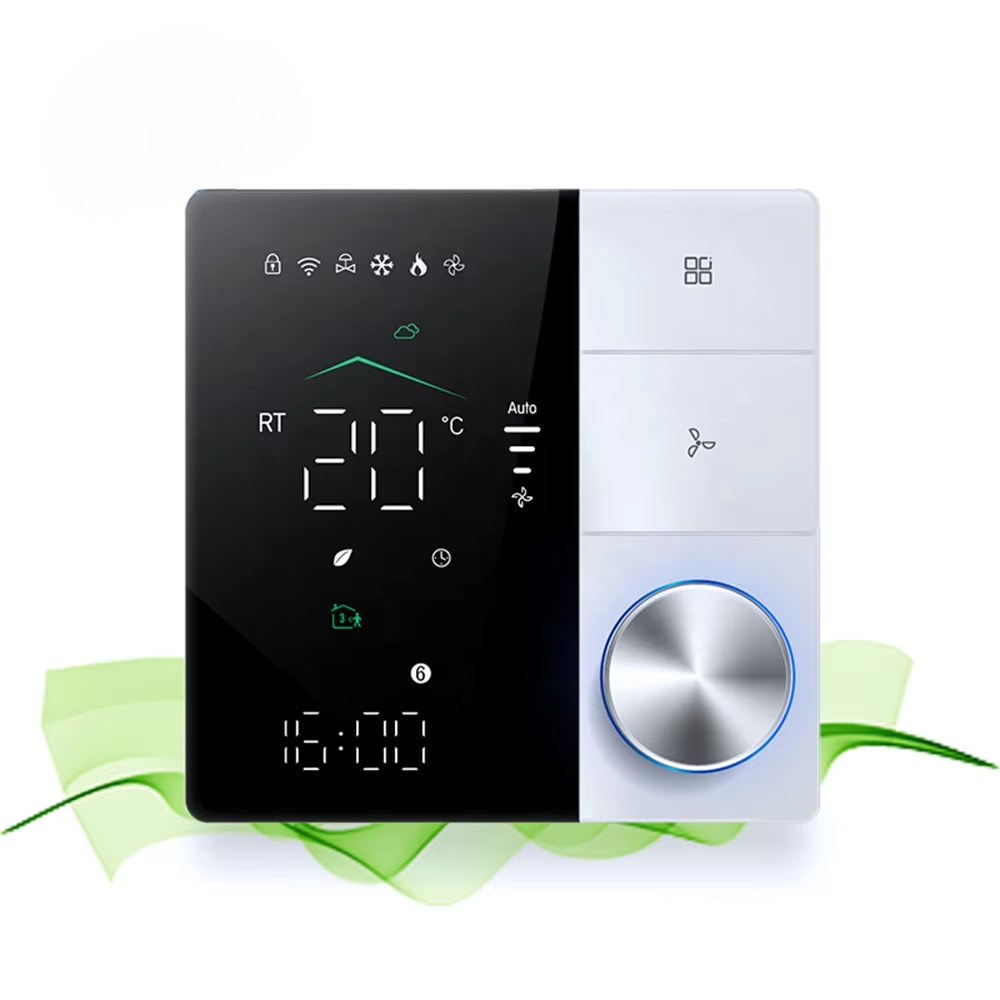 Wifi Thermostat - ファンコイルユニット用、新鮮空気温度制御、10A、Tuya WiFi対応、セントラル空調用サーモスタット、スマート床暖房パネル