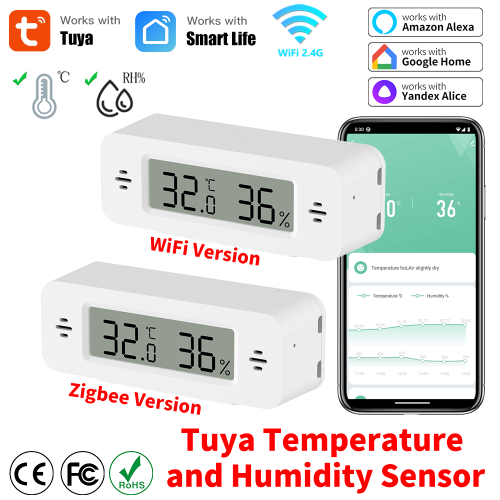 Smart Home Automation Kit - Tuya WiFi/Zigbee 温度湿度センサー スマートホームオートメーション 温度計 湿度計