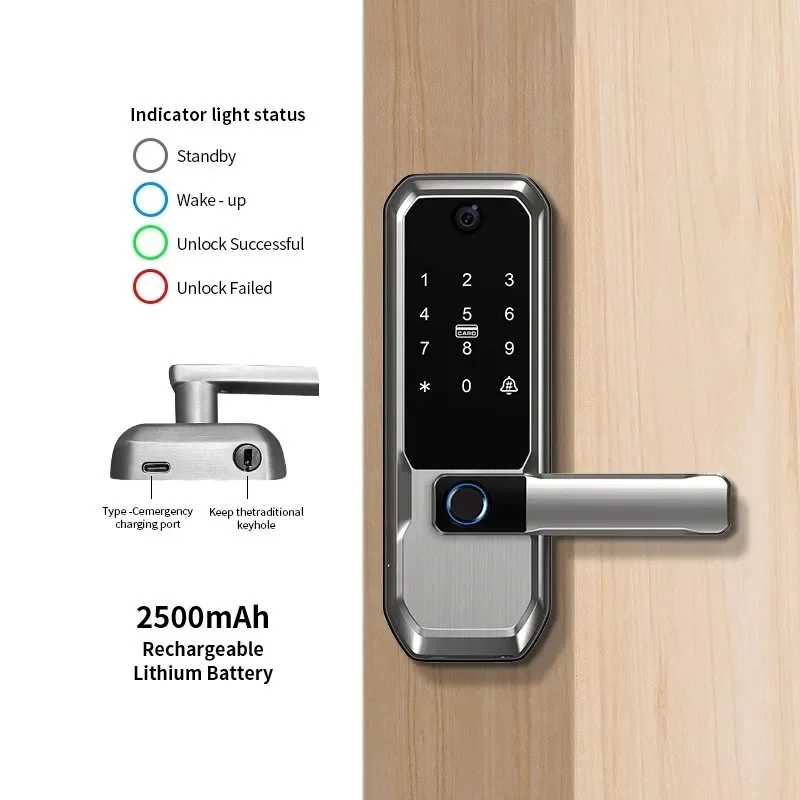 Tuya WiFiスマートドアロック、覗き穴カメラ付き、シン - Smart Door Lock Wifi のレビューと価格