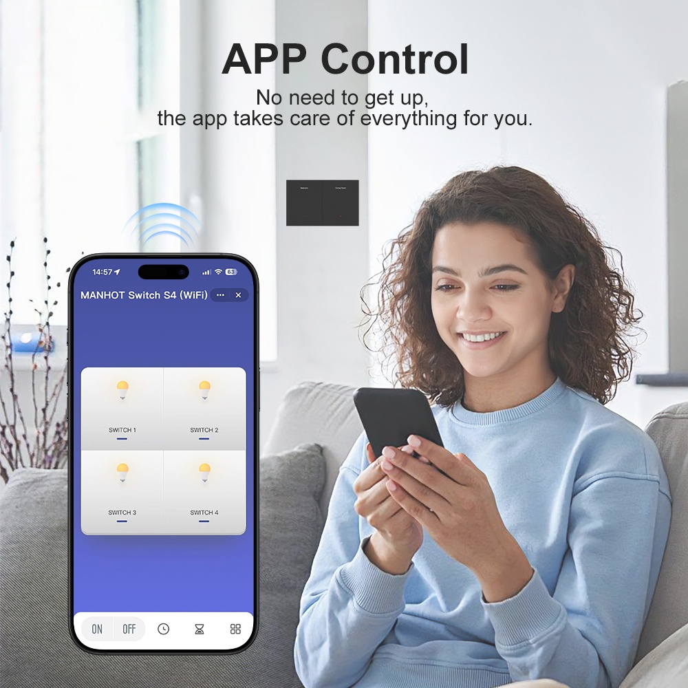 Manhot Wi-Fi対応 スマートDIY名前表示スイッチ - Smart Light Switch Wifi のレビューと価格