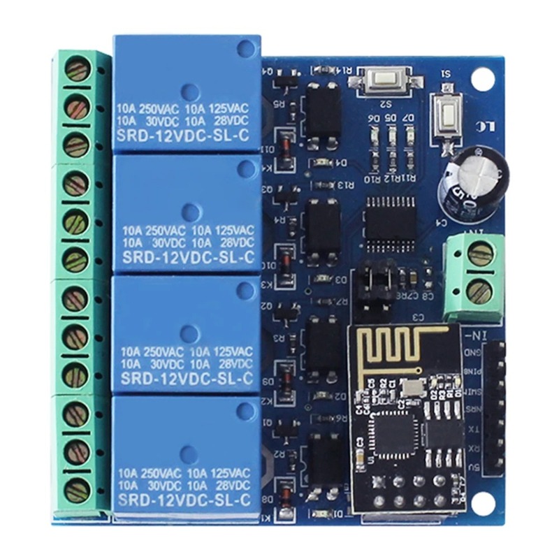 ESP8266 ESP-01 4 ウェイ WiFi リレーモ - Esp8266 Relay Module のレビューと価格