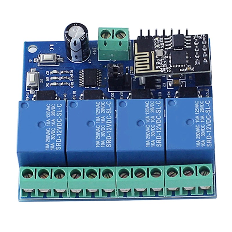 ESP8266 ESP-01 4 ウェイ WiFi リレーモ - Esp8266 Relay Module のレビューと価格