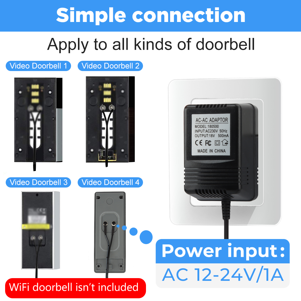 18V AC 変圧器充電器リング Wifi スマートビデオド - Wifi Smart Plug のレビューと価格