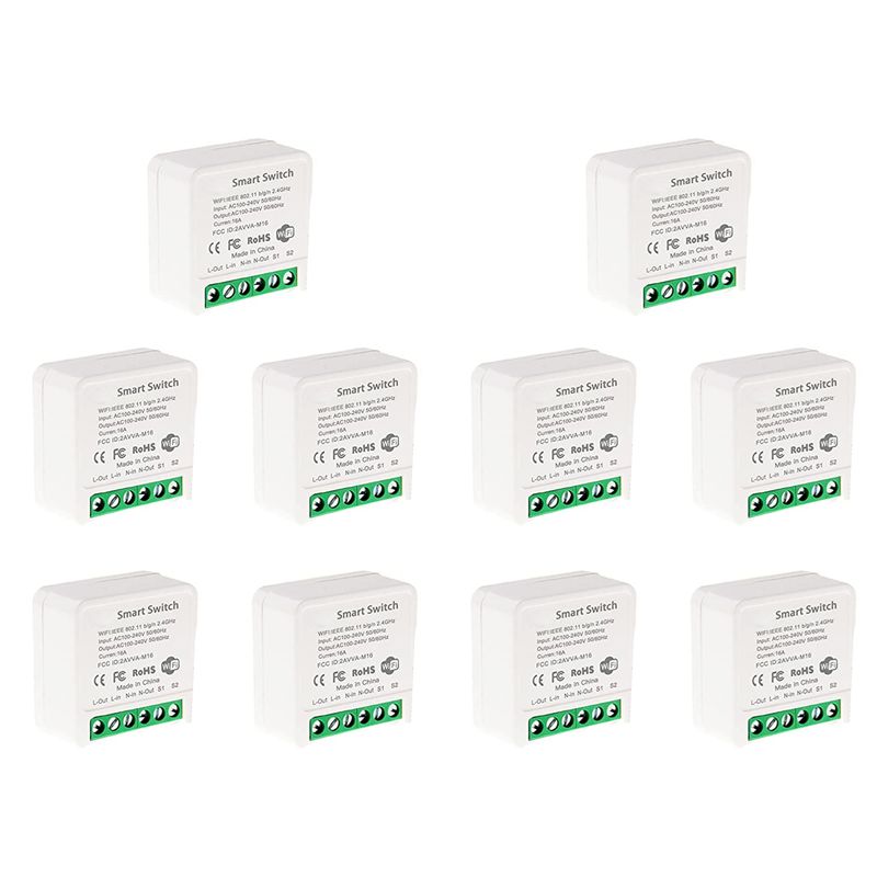 10X ミニスマートWi-Fiリレー切り替えスイッチ、DIY - Smart Light Switch Wifi のレビューと価格